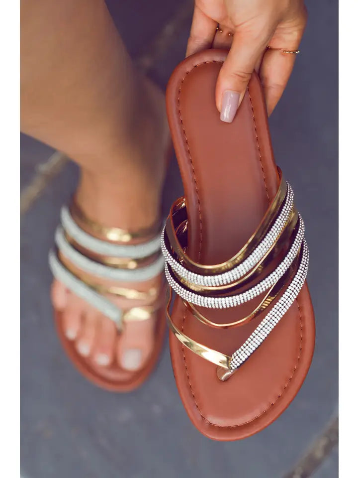 Clip Toe Pointed Toe Strappy Flat Slippers